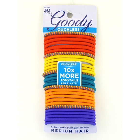 Goody Ouchless "Festival Assorted Colors" Ponytail Holders - 30 Pcs.