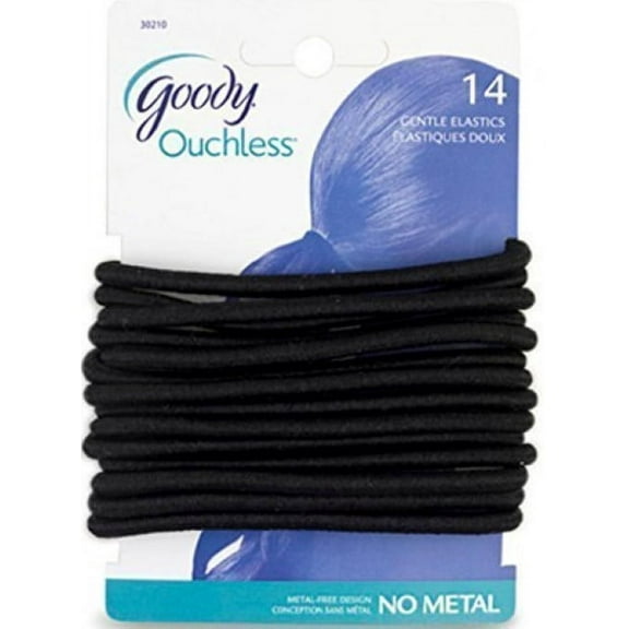 Goody Ouchless Hair Ties for Thick Hair. Black (2-Pack of 14)