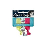 Goody Ouchless Multi Color & Chevron Printed Ribbon Elastics, 3 Count