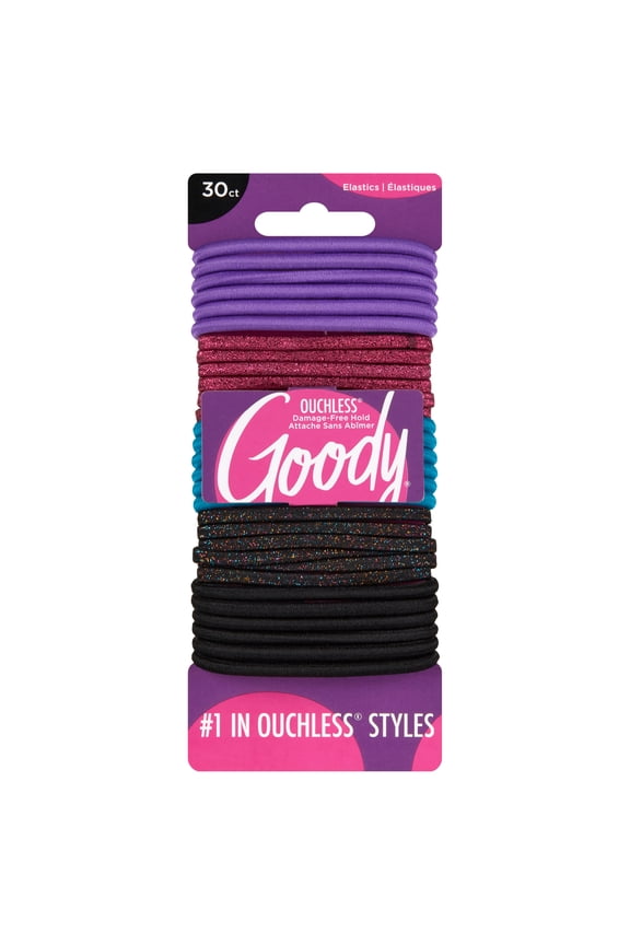 Ouchless No Metal Gentle Elastics, Assorted Colors, 30 Ct