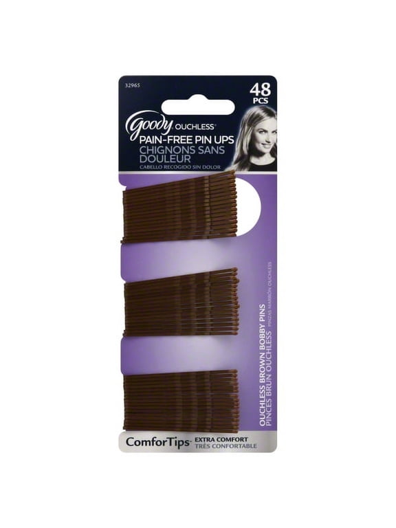 Ouchless Pain-free Pin Ups Brown Bobby Pins - 48 CT
