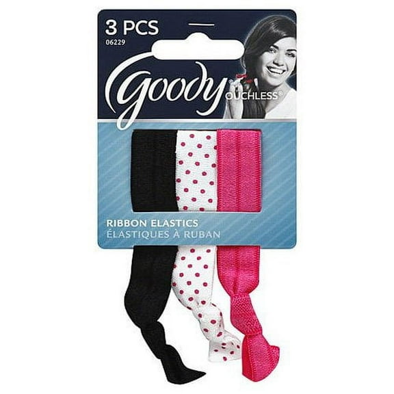 Goody Ouchless Ribbon Elastics Brights 3 Count