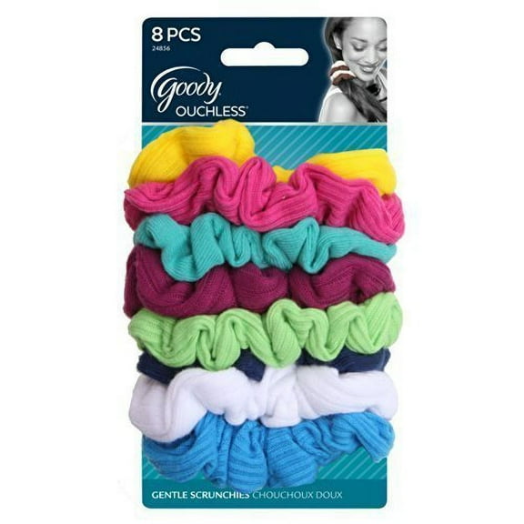 Goody Ouchless Scrunchie Jersey, Variety, 8 Count (Colors May Vary) (2-Pack)