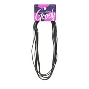 Goody Ouchless Skinny Comfort Headwraps, Flat Fashion Headbands, Black, 6 Ct