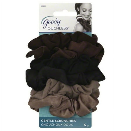 Goody Ouchless Soft Fabric Scrunchies, Starry Nights Colors, 6 count
