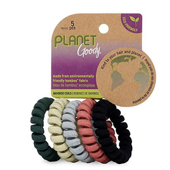 Goody Planet Goody Elastic Thick Hair Coils - 5 Count, Neutral Pack - Medium Hair to Thick Hair - Hair Accessories for Women and Girls