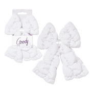 Goody Luxe Puffer Bow Barrette, Wintery White, Stay-Tight Hair Clip, 1 Count