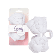 Goody Luxe Puffer Bow Claw Clip Winter White Quilted SlideProof 1 Count