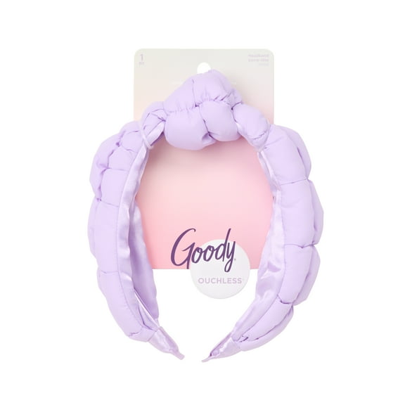 Goody Luxe Puffer Ouchless Comfortable No-Snag Stylish Frosty Lilac Headband, 1 Count