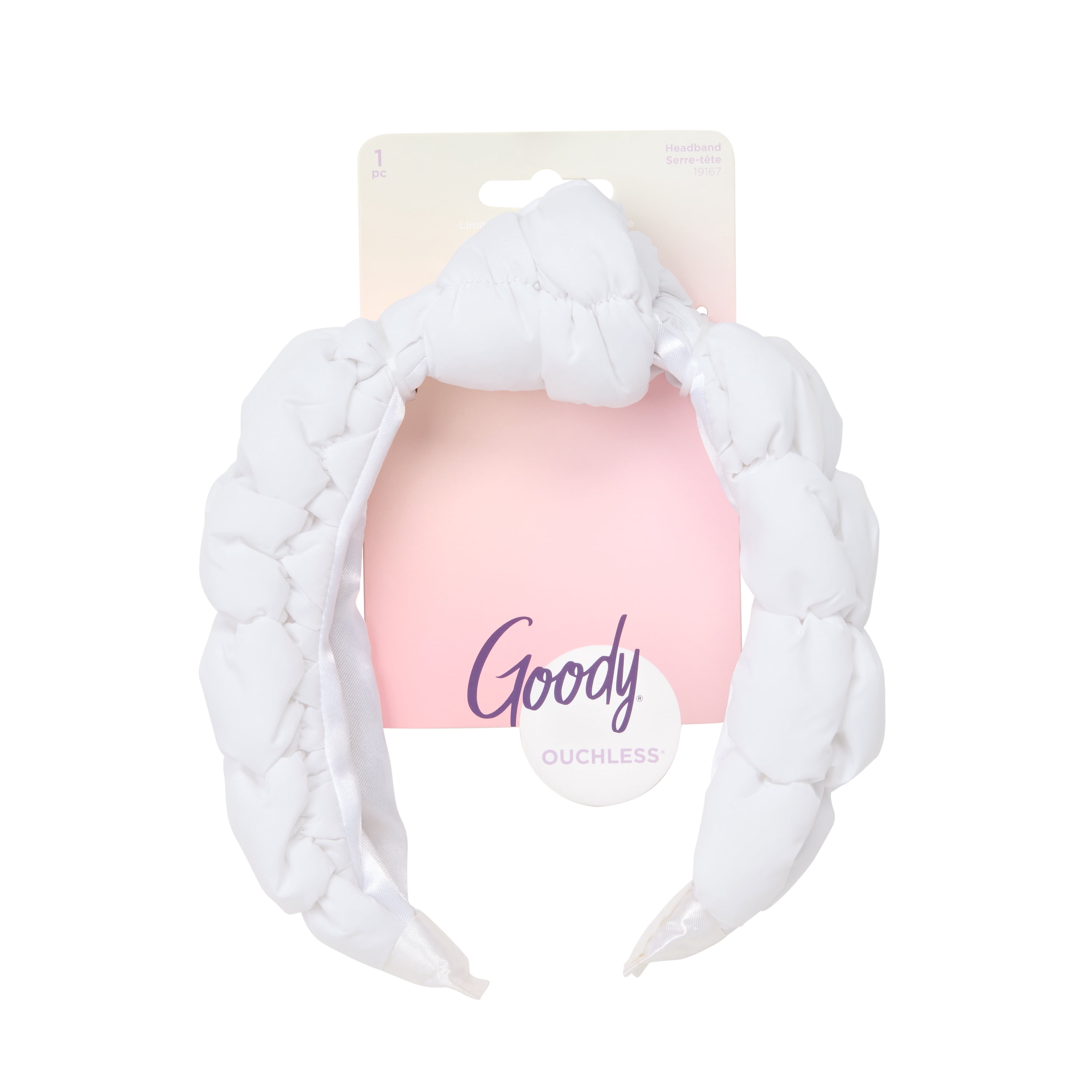 Goody Luxe Puffer Ouchless No-Snag Puffer Headband Winter White 1 Count