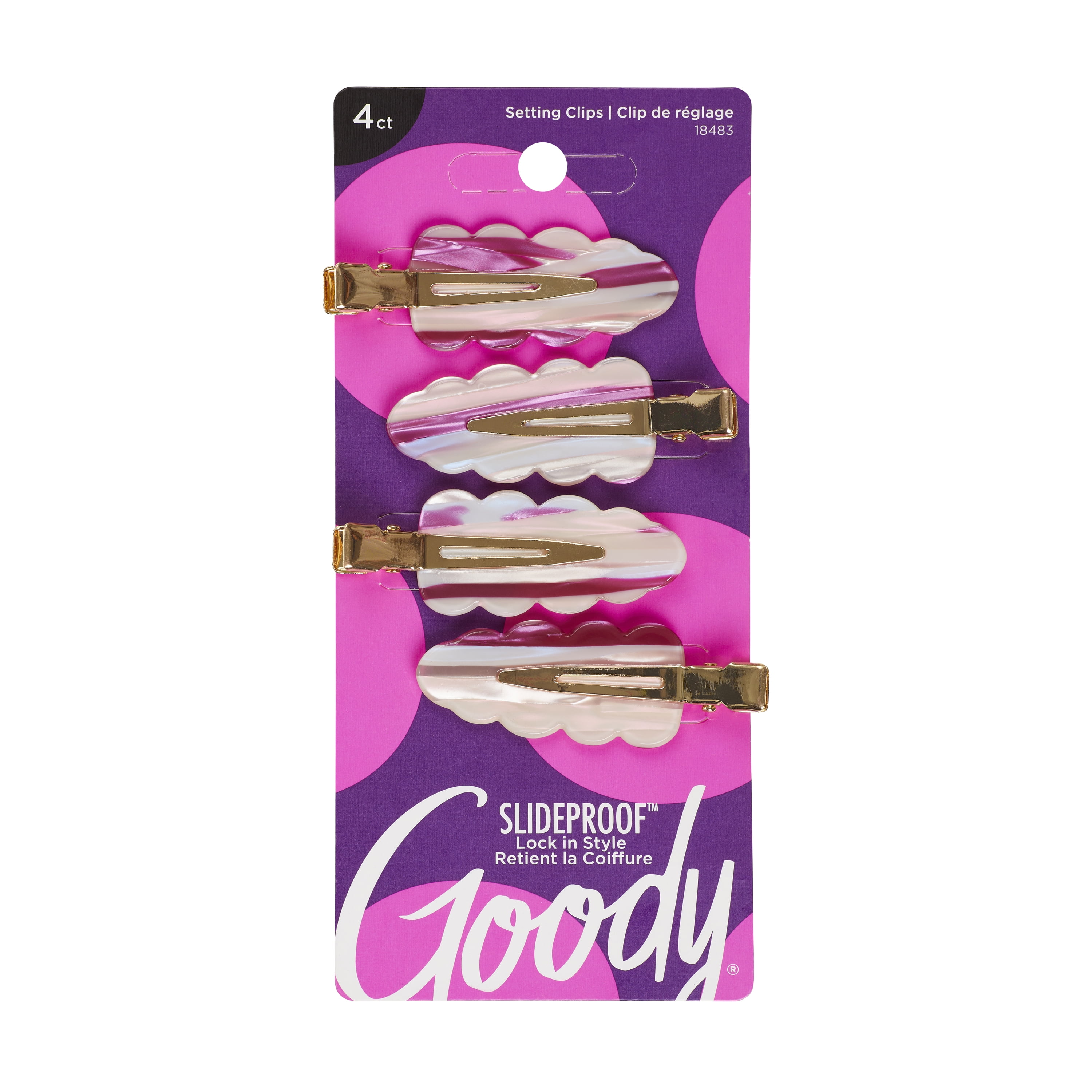 Goody Salon Clip Purple or Pearl, Colors Vary