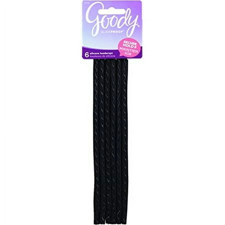 Goody Slide-Proof Headbands Black 6 count
