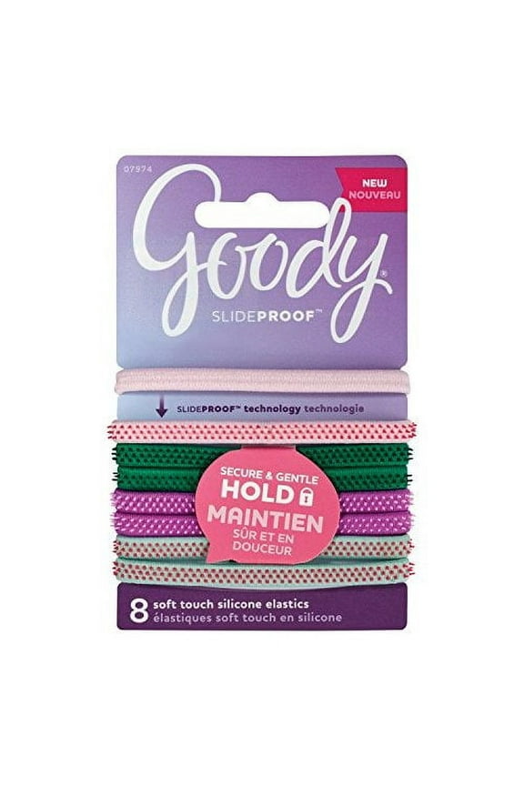 SlideProof Hair Tie Elastics Sparkly Neon 8-count