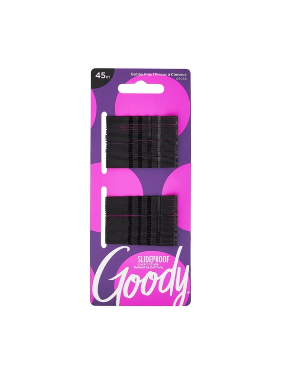 Small Bobby Pins, Hair Pins, Secure Hold for All Ages, Black, 45 Ct