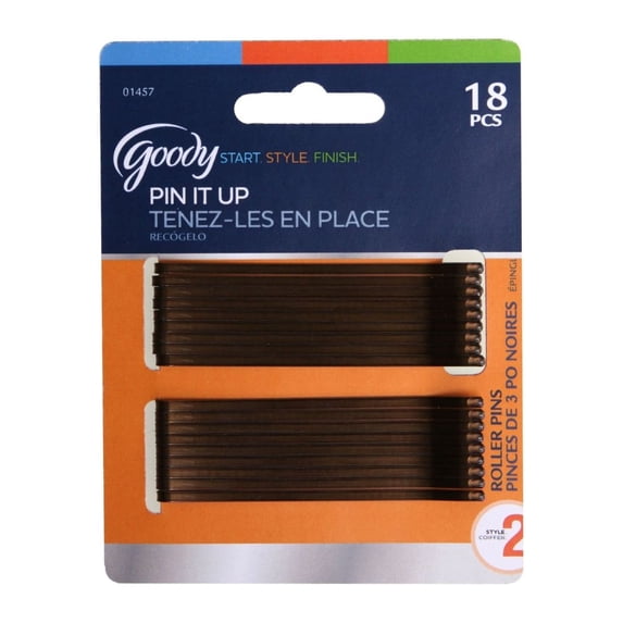 Goody Styling Essentials Bobby Pins, Brown, 3 Inches, 18 Count (Pack of 6)