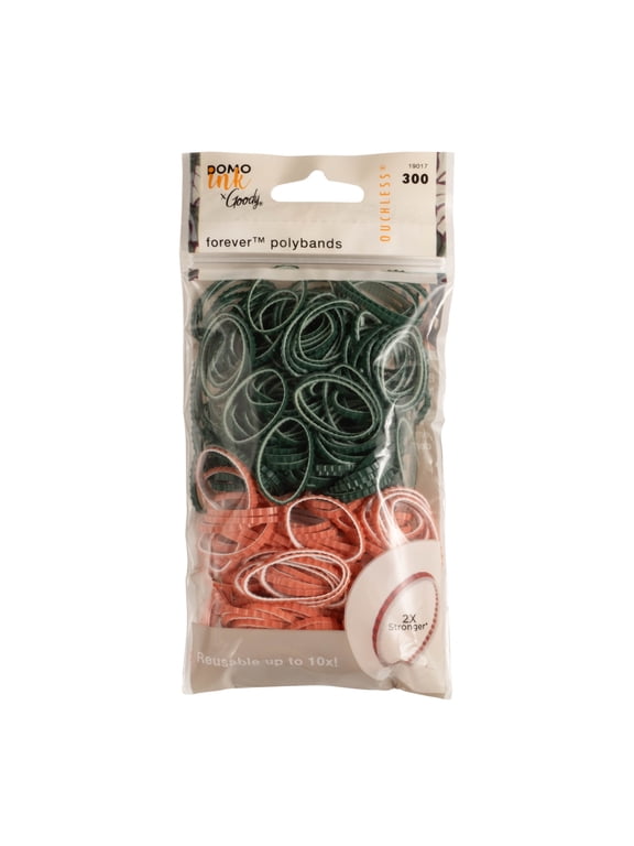 Tru X DomoINK Forever Polybands, Easy Glide, Ultra-Strong Hold, 300 Ct, Black & Orange