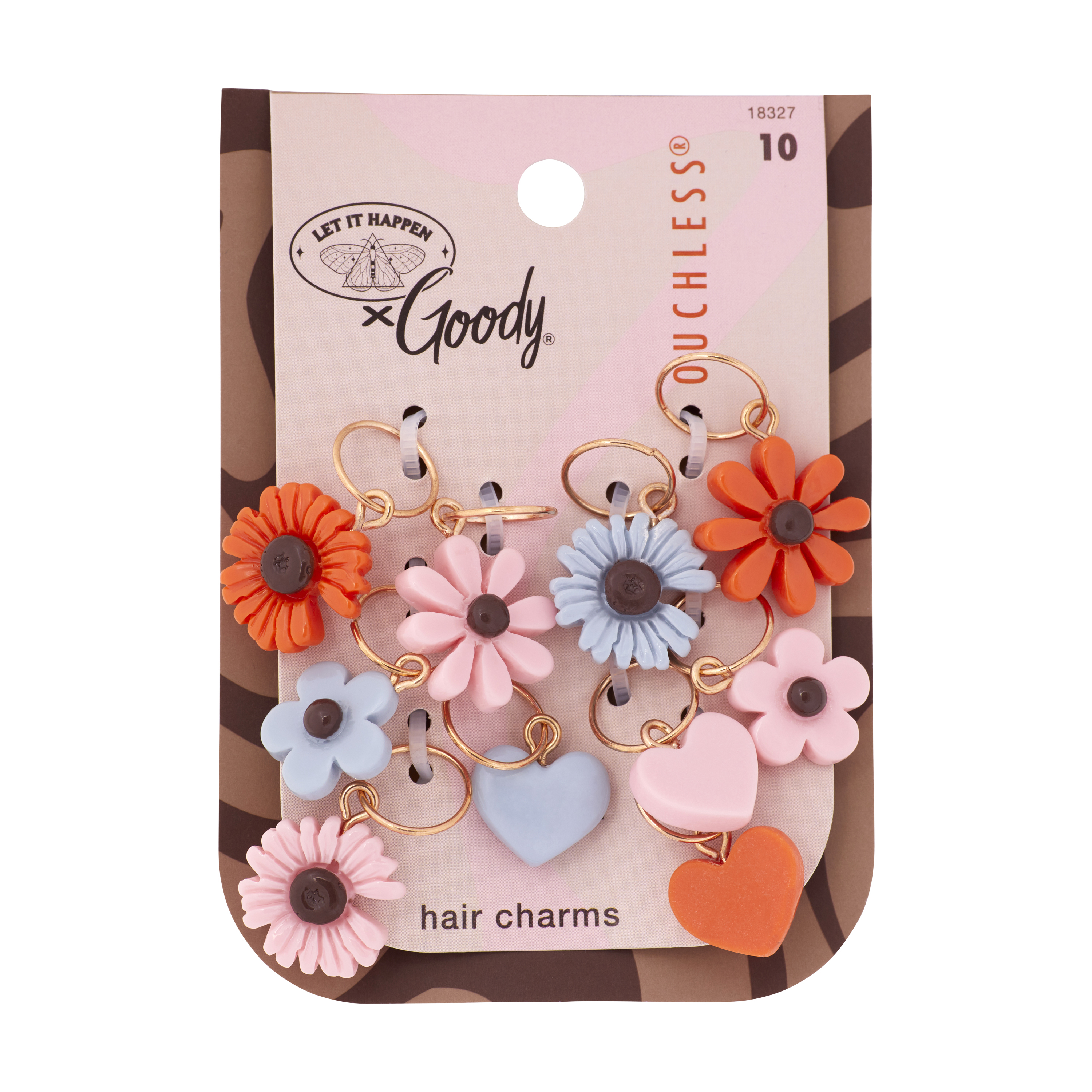 Goody Tru X Let It Happen Collab Ouchless® Hair Charms Pink & Orange, 10 CT - image 1 of 5