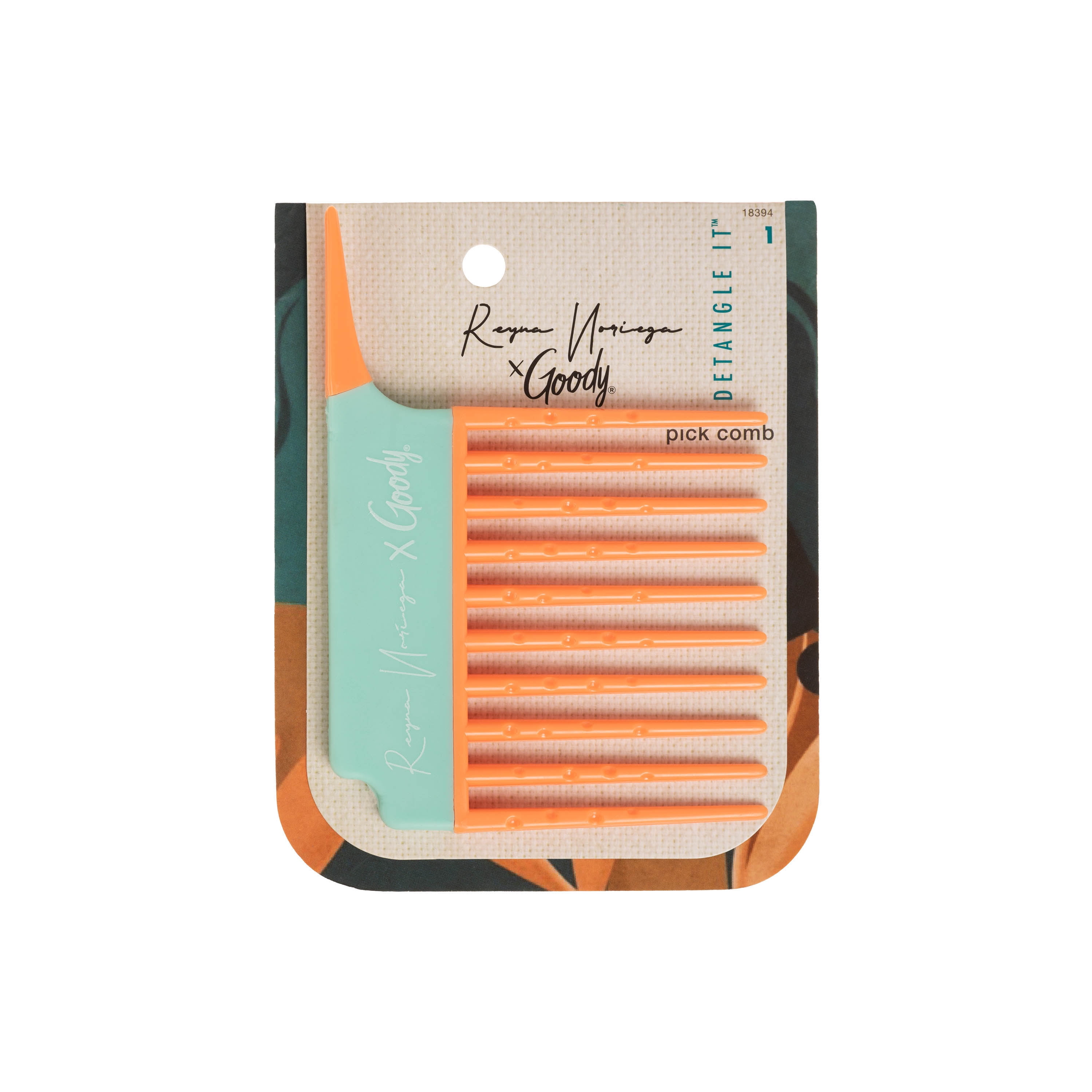 Goody Tru X Reyna Noriega Collab Ouchless® Detangling Pick Comb Orange, 1 CT
