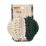 Goody Tru x DomoINK Leaf Claw Clip, 2 Ct, Strong Grip, Trendy Hair Styling Accessories, 2 Ct