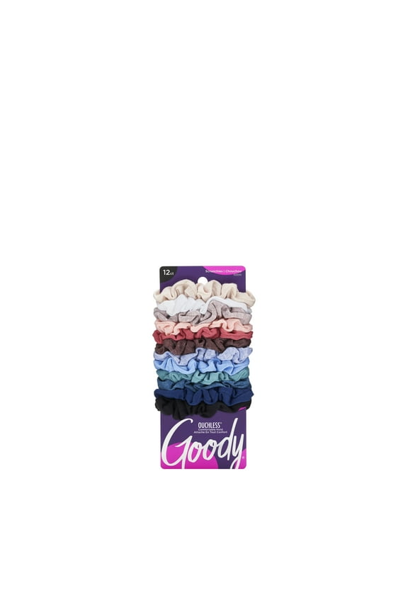 Value Super Strong and Super Stretchy Skinny Scrunchie for Thick Hair, 12 Pieces