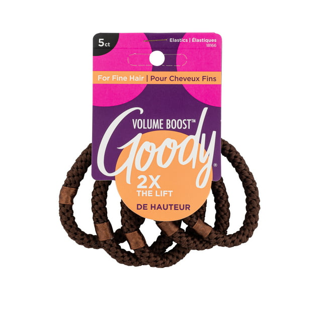 Goody® Volume Boost™ Ouchless® Brown Ponytailers Elastics for Fine Hair, 5 CT
