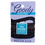 Goody Women's Ouchless Mixed Weave 4 mm Braided Elastics, 12 Count