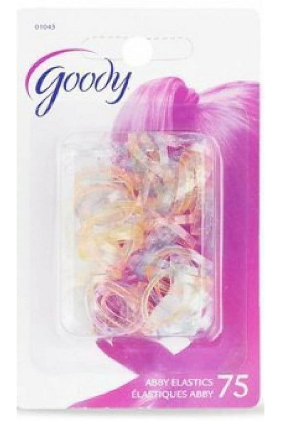 Womens Classic Mini Glitter Polyband Elastics Assorted Colors - 2 Packs of 75 Count