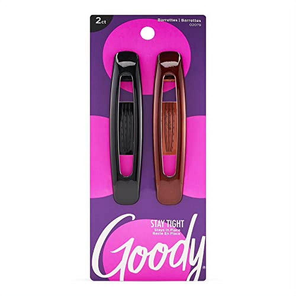 Goody Womens Large Hair Barrettes, 2Count Slideproof and LockIn Place Suitable for All