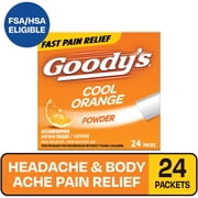 Goodys Extra Strength Headache Powder, Cool Orange Flavor, 24 Powder Sticks