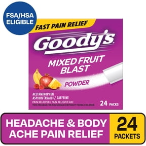 Goody's Extra Strength Headache Powder, Mixed Fruit Blast Flavor, 24 Powder Sticks