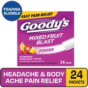 Goodys Extra Strength Headache Powder, Mixed Fruit Blast Flavor, 24 Powder Sticks