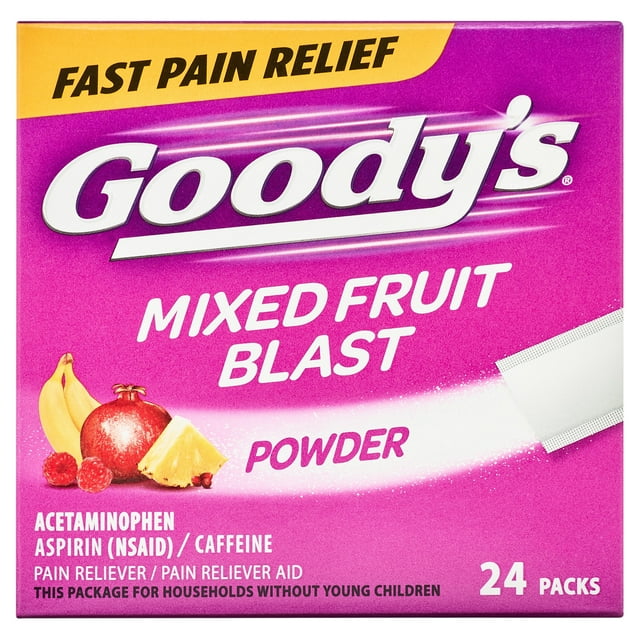 Goody's Extra Strength Headache Powder, Mixed Fruit Blast Flavor, 24