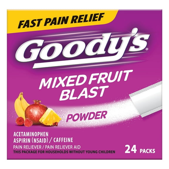 Goody's Extra Strength Headache Powders, Mixed Fruit Blast 24 ea (Pack of 2)
