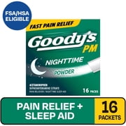 Goodys PM For Pain with Sleeplessness Nighttime Powder, Sleep Support, 16 Powder Sticks