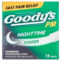 Goody's PM For Pain with Sleeplessness Nighttime Powder, Sleep Support, 16 Powder Sticks