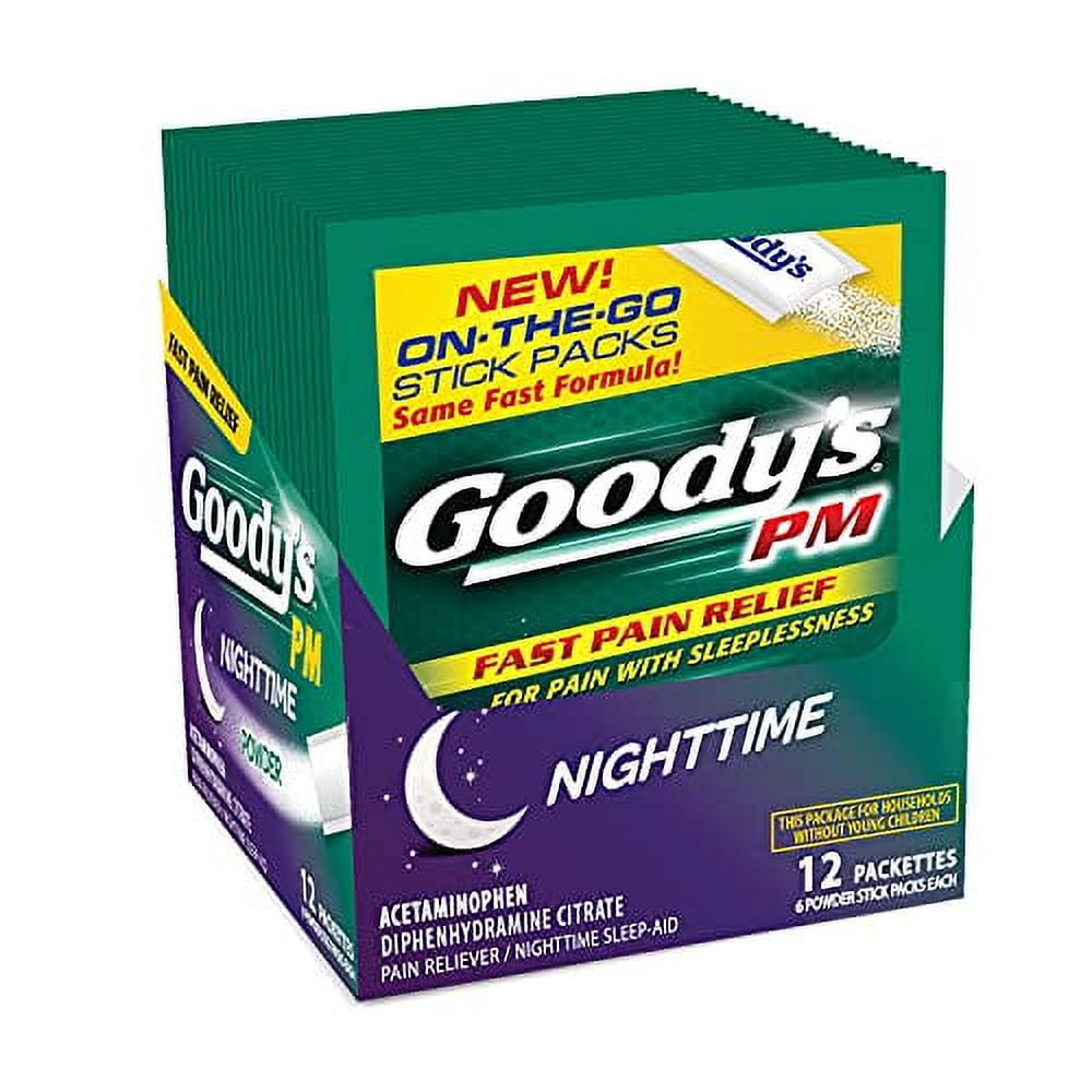 Goody's PM Nighttime Powder, Dissolve Packs for Pain with Sleeplessness
