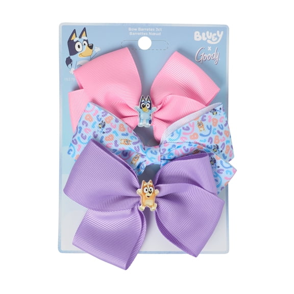 Goody Bluey Kids Bow Barrette, 3 Count