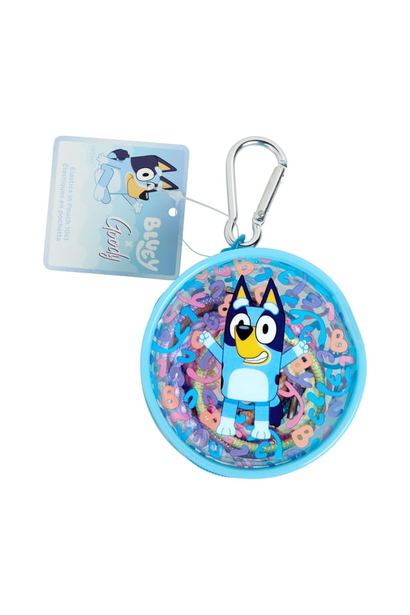 Bluey Hair Elastics - 10 Pack with Bluey Storage Pouch