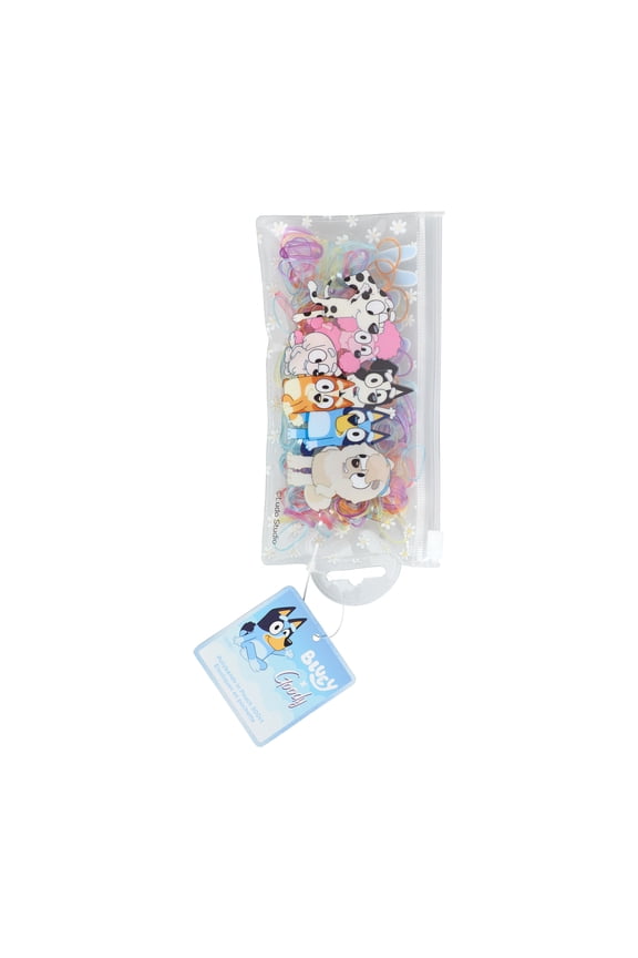 x Bluey Multicolor Hair Polybands  300ct Pouch with Bluey Characters, Ouchless Hold for All Hair Types