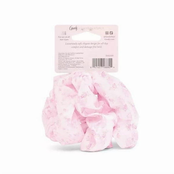 Goody x LoveShackFancy Large Satin Scrunchies - Rosa Beaux and English Ivy - 3ct - Pink