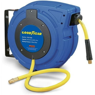 Erie Tools Pressure Washer Hose Reel - 5100 PSI, 100 Ft Capacity, 360° Swivel Base With Hand Crank