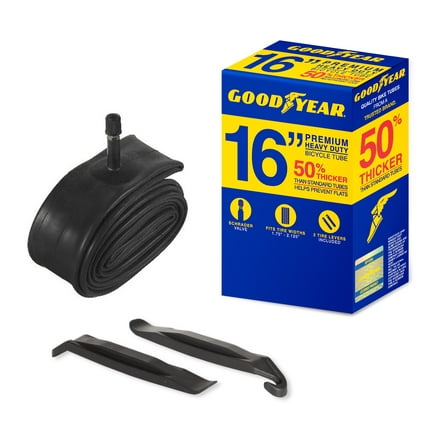 Goodyear 16" x 1.75-2.125" Heavy Duty Bike Tube, Schrader Valve