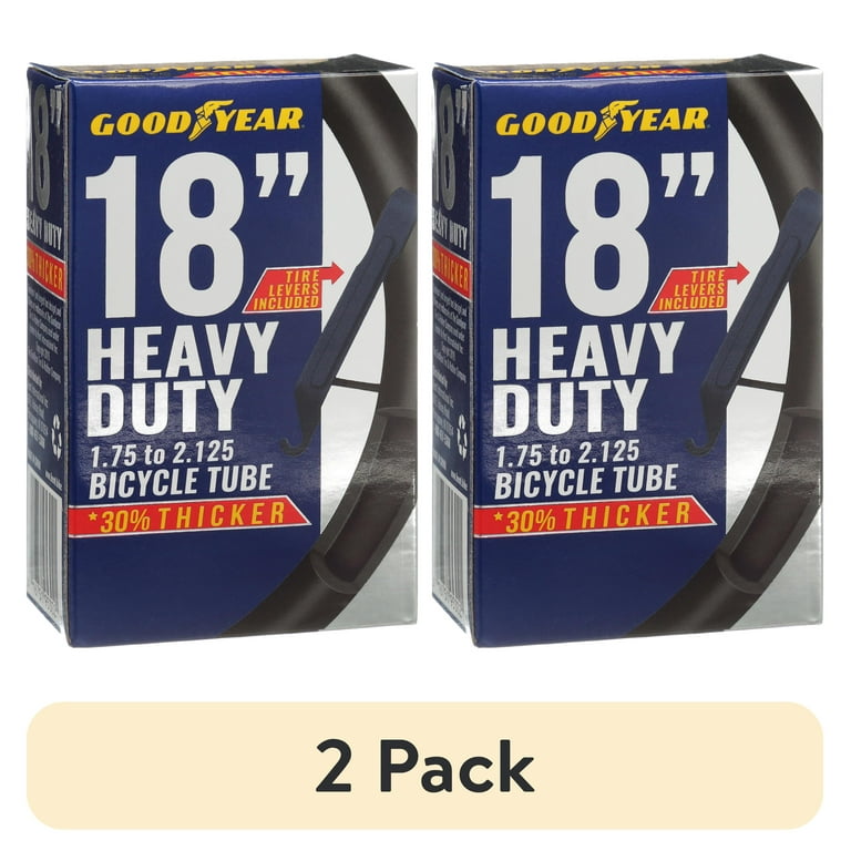 2 pack Goodyear 18 x 1.75 2.125 Heavy Duty Bike Tube Black Walmart