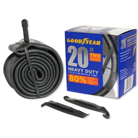 Goodyear 20" x 1.75" to 2.125" Heavy Duty Bike Tube, Black