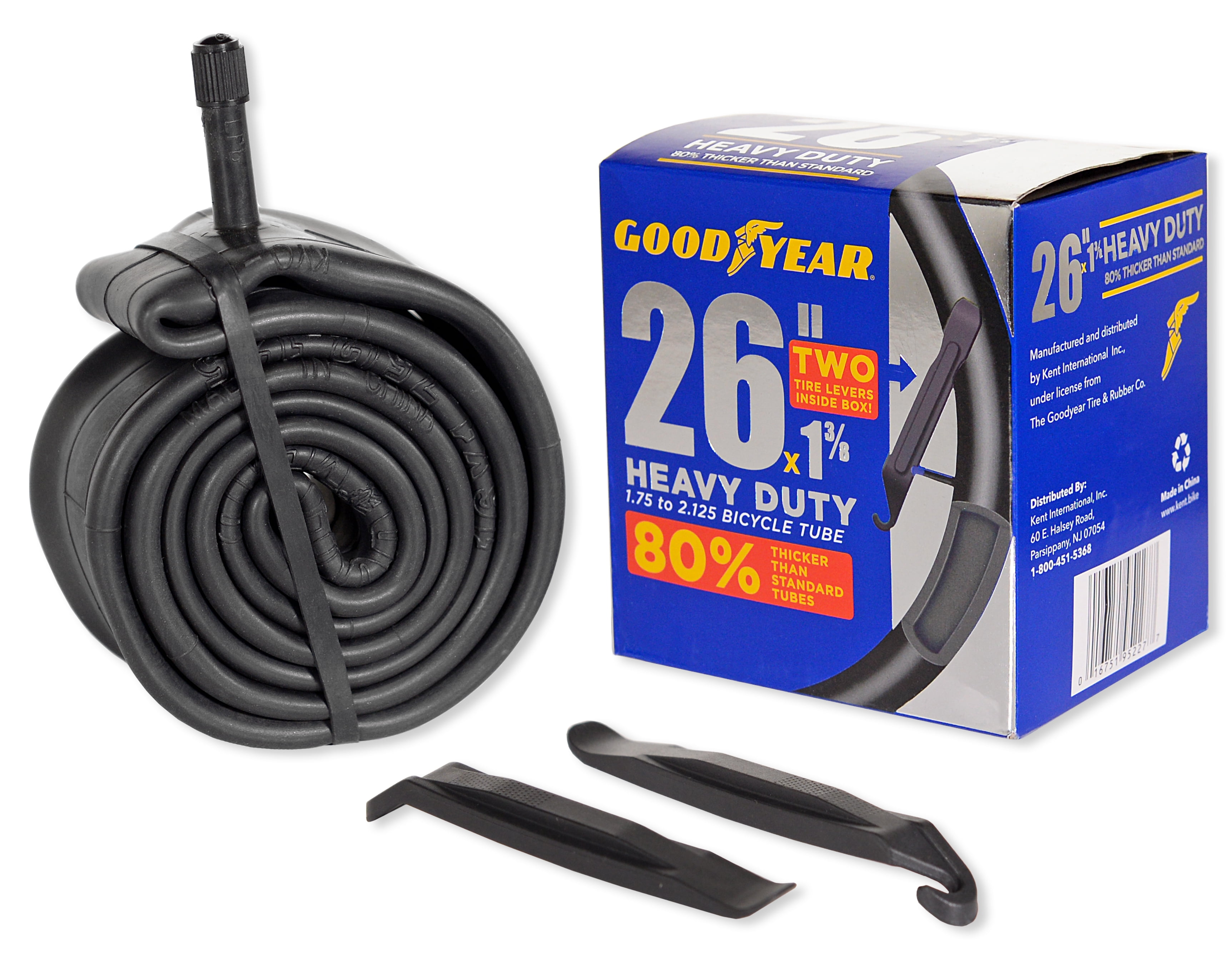 Goodyear 26" x 1 3/8" Heavy Duty Bike Tube, Black