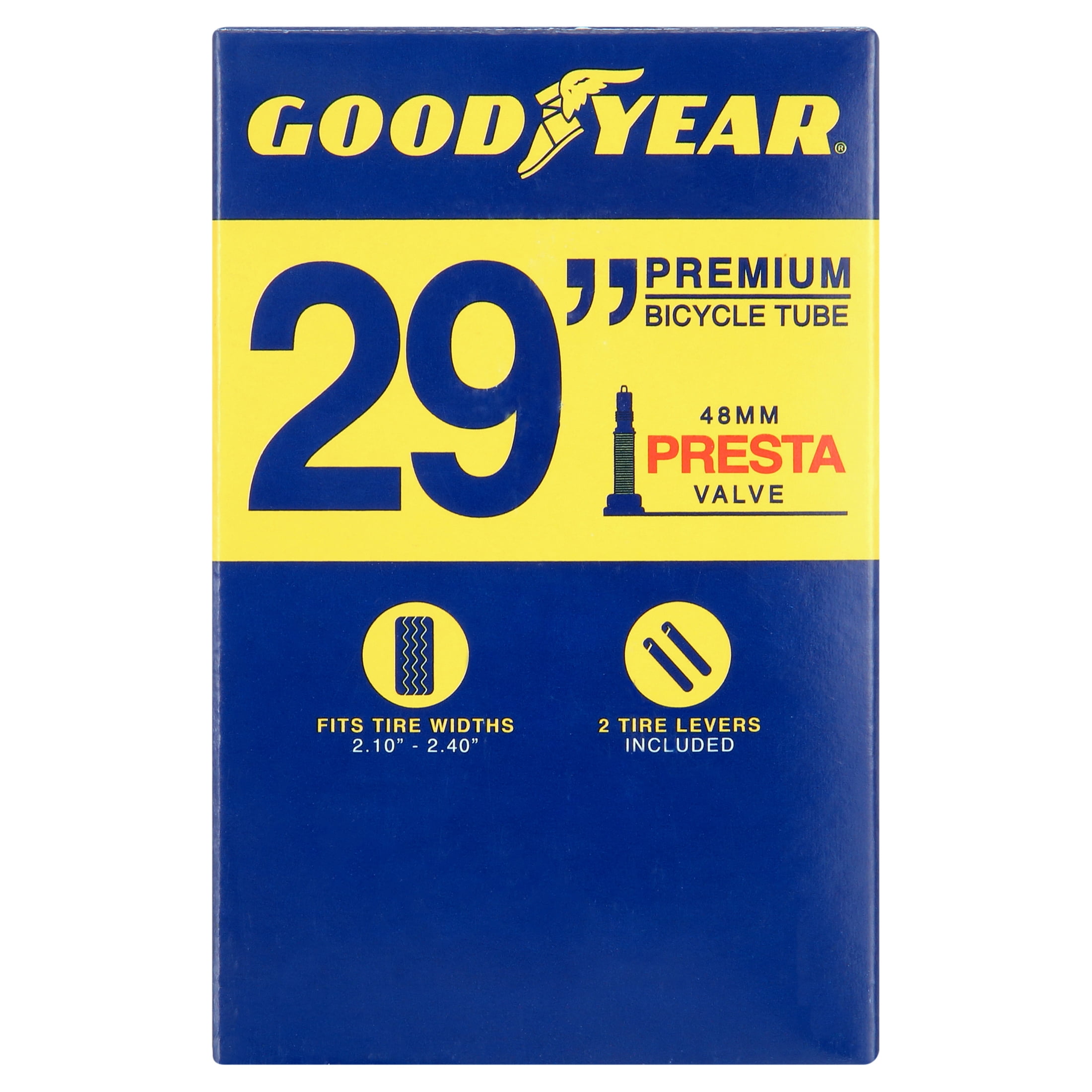 Goodyear 29" x 2.1"-2.4" Heavy Duty Tube, Presta Valve, Black