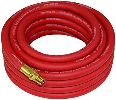 Goodyear 30 ft x 3/8" Red Rubber Air Hose 250 PSI - Made in USA