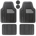 thumbnail image 1 of Goodyear 4-Piece Deep Dish All-Weather Rubber Floor Mats – Heavy Duty Waterproof Universal Trim-to-Fit Car, SUV & Truck Floor Liners – Black, 1 of 13