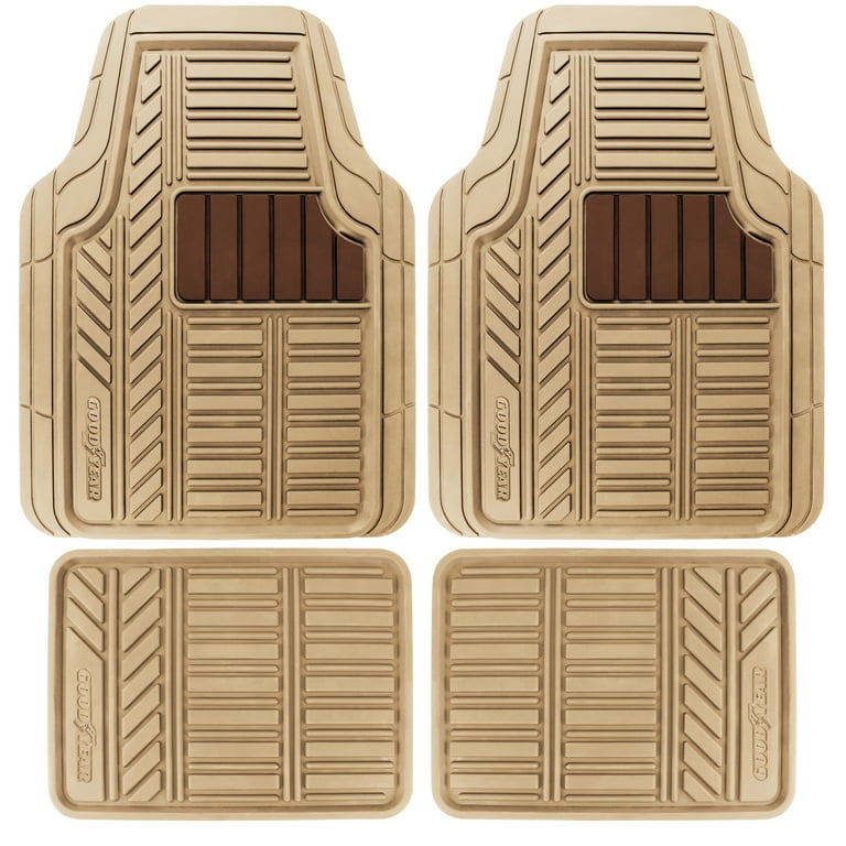 Goodyear 4-Piece Universal All Weather Protection Rubber Floor Mats - Beige