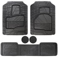 thumbnail image 1 of Goodyear 5-Piece Deep Dish All-Weather Rubber Floor Mats – Heavy Duty Waterproof Universal Trim-to-Fit Car, SUV & Truck Floor Liners – Black, 1 of 15